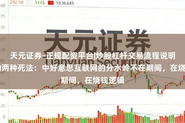天元证券-正规配资平台|炒股杠杆交易流程说明 利润的两种死法：中好意思互联网的分水岭不在期间，在烧钱逻辑
